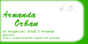armanda orban business card